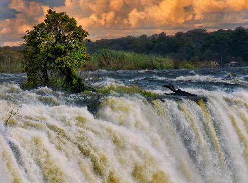 Sunset over Victoria Falls