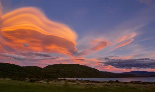 Lenticular Sunset at Refugio Vertice Paine Grande