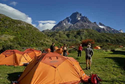 About to leave Refugio Vertice Paine Grande