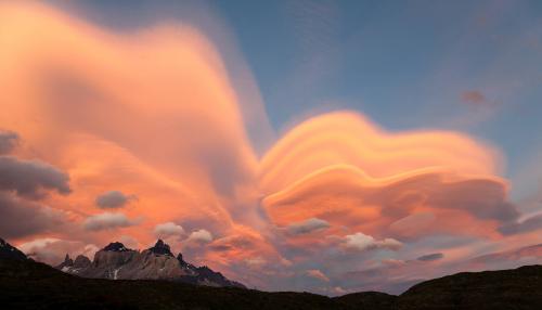 Lenticular Sunset at Refugio Vertice Paine Grande