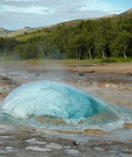 Geysir, about to burst